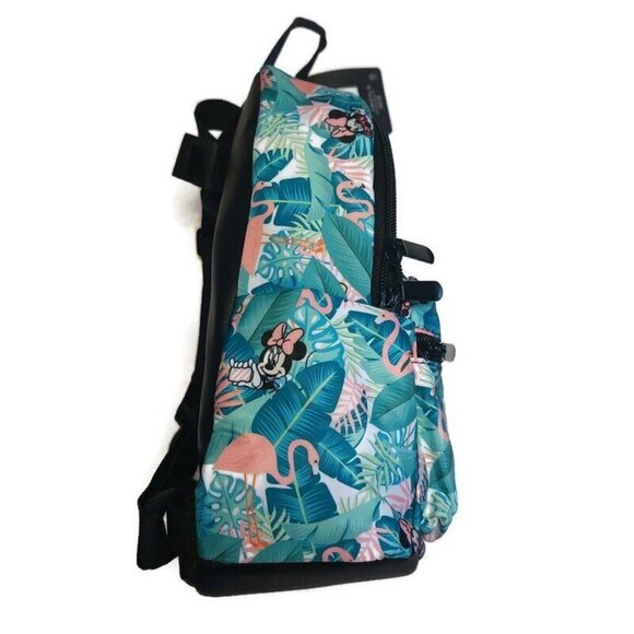 Bioworld Disney MINI Backpack Multi-Color MINNIE MOUSE Flamingo Print 11" x 9" - Picture 3 of 6